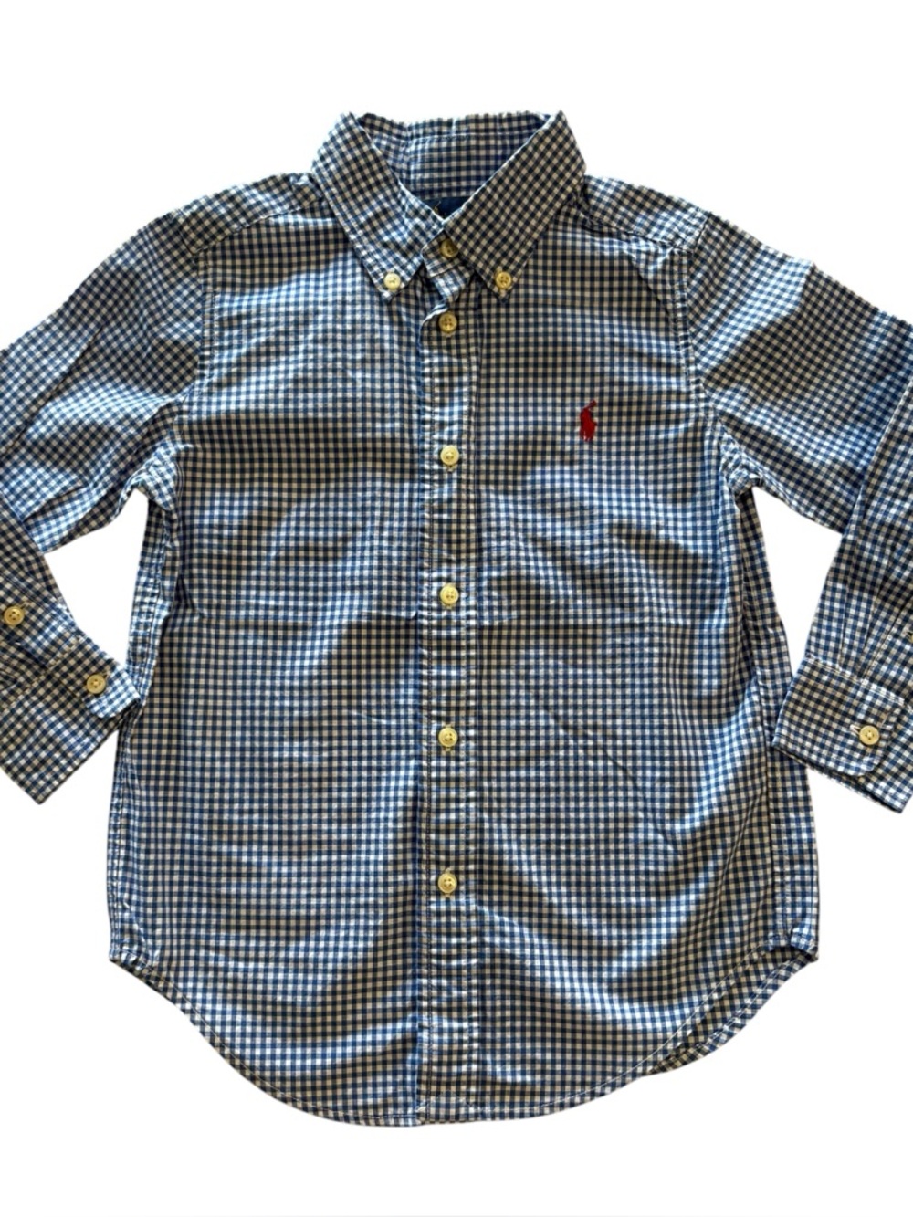 Ralph Lauren cotton button Shirt Tee Top Long Sleeve Size 4T Pony Embroidery